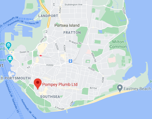 Map of Portsmouth & Southsea, home of Pompey Plumb Ltd