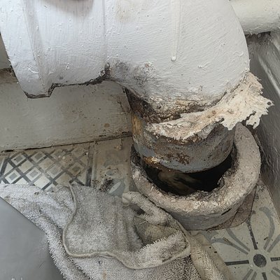 Poorly fitted toilet waste