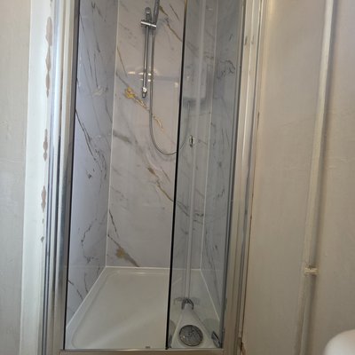 Replaced shower cubicle