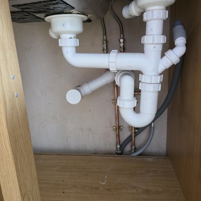 Replaced under sink waste pipework