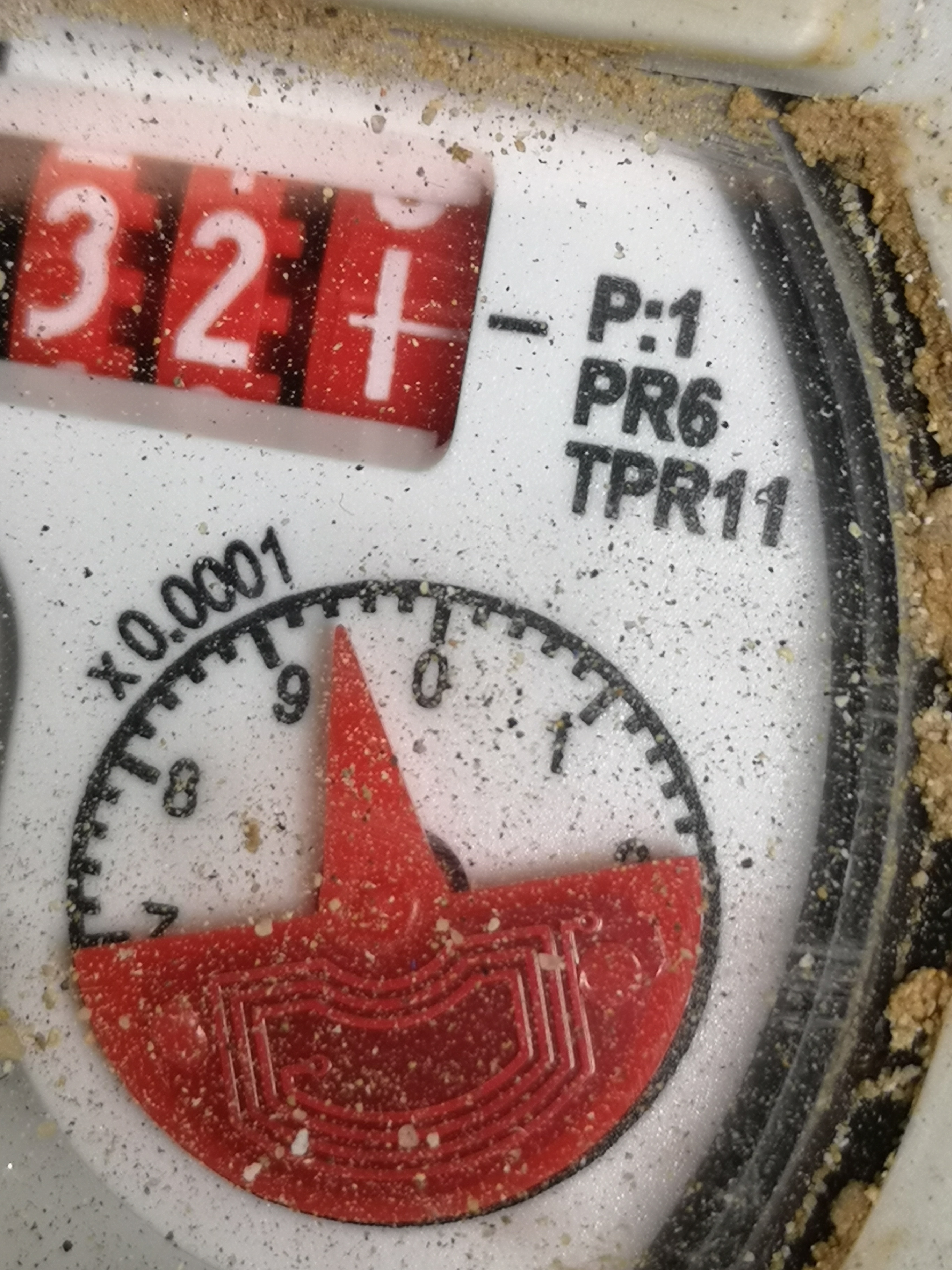 Water meter dial used to check for hidden water use